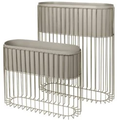 Broste Copenhagen Fenja Blumenkasten 2-er Set Taupe / Warmes Grau