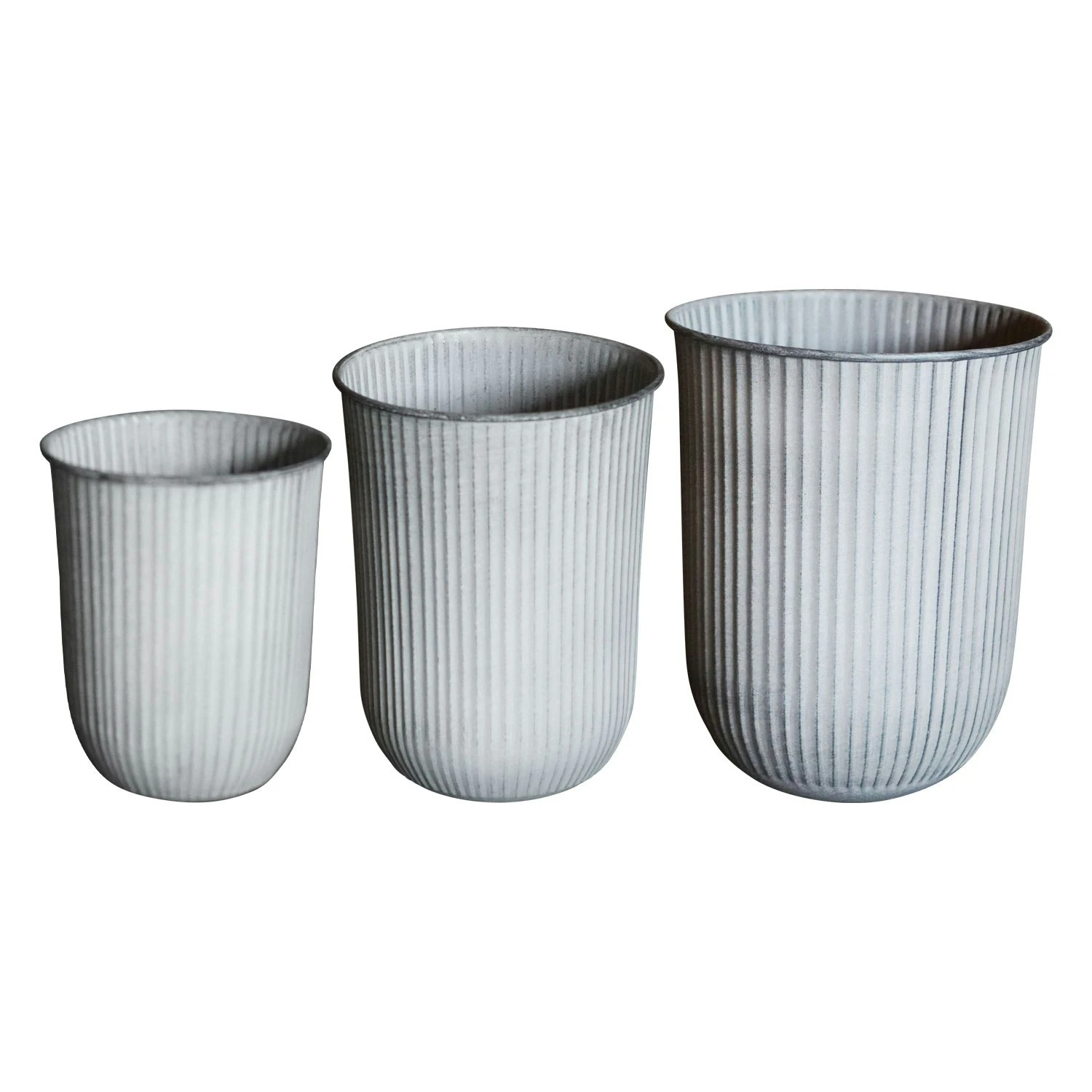 DBKD Out Stripe Topf 3-er Set, Hellgrau 3 DBKD Out Stripe Topf 3-er Set, Hellgrau