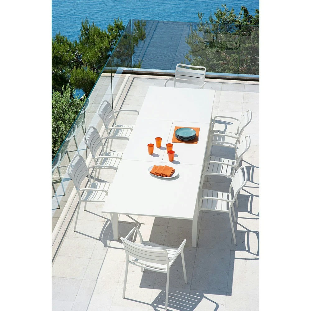 Flat XL Esstisch Ausziehbar 240-360x100 Cm, Warm White 4 Flat XL Esstisch Ausziehbar 240-360x100 Cm, Warm White – Bild 2