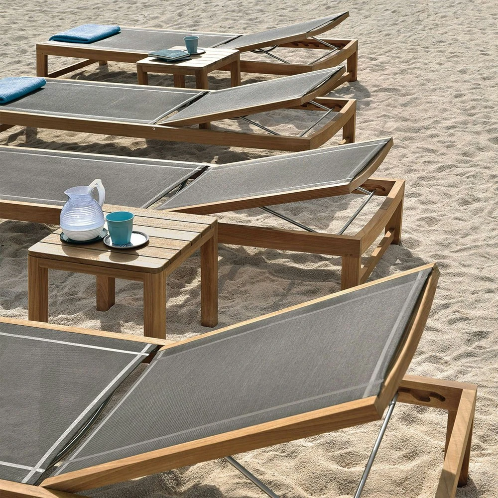 Sand Sonnenliege Teakholz / Dove Grey Ethitex 5 Sand Sonnenliege Teakholz / Dove Grey Ethitex – Bild 3