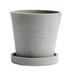 Hay Flowerpot Topf Mit Unterteller Grau, Ø11 Cm S