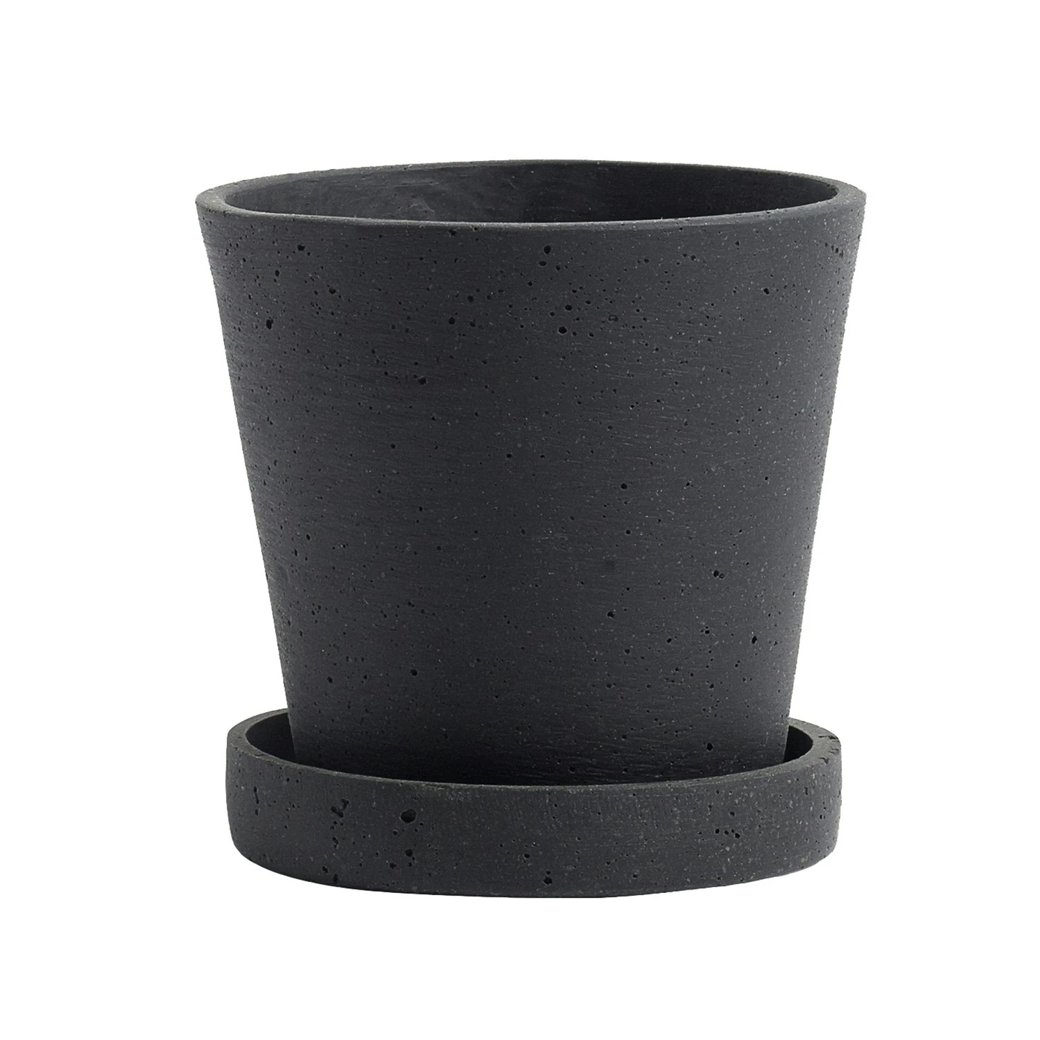 Hay Flowerpot Topf Mit Unterteller Schwarz, Ø11 Cm S 3 Hay Flowerpot Topf Mit Unterteller Schwarz, Ø11 Cm S