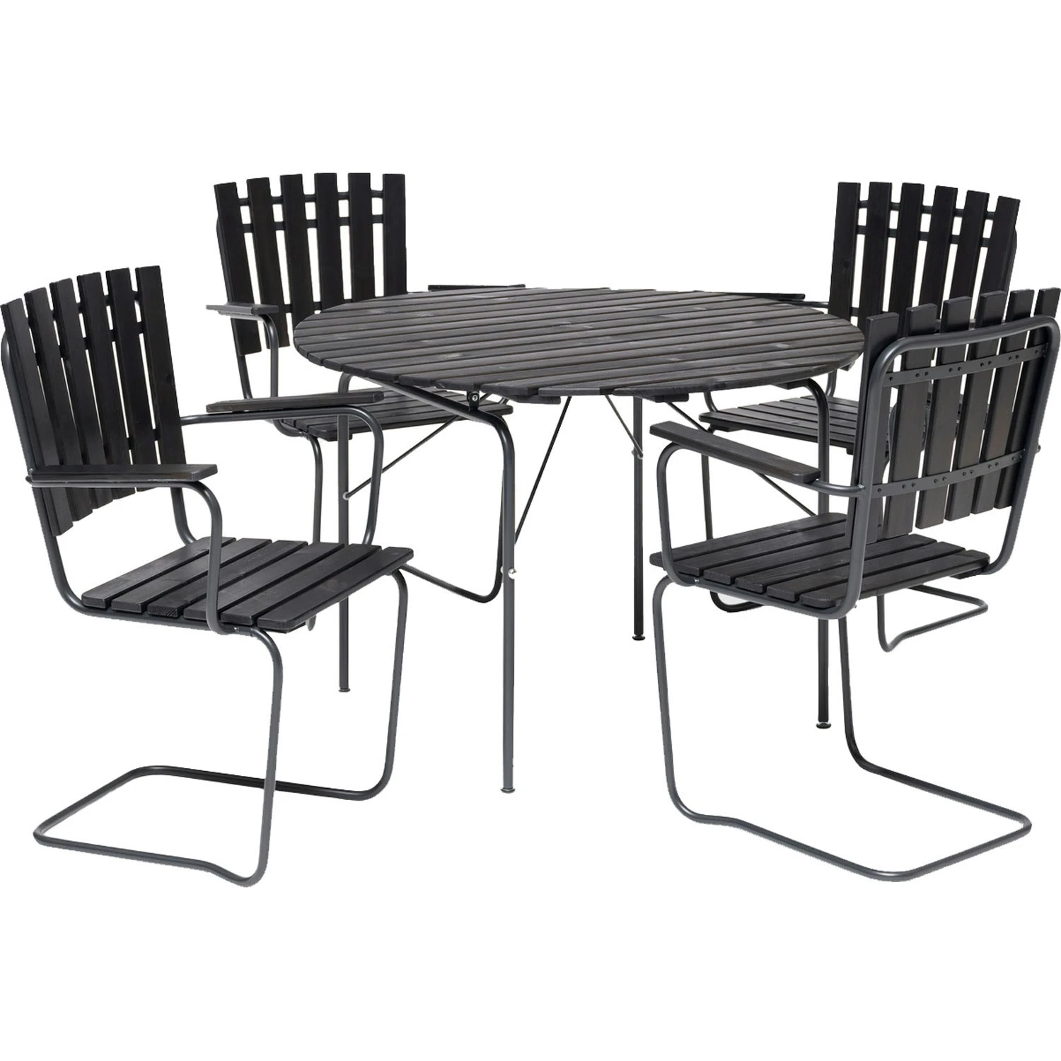 Sandhamn Tisch Ø100 Cm, Schwarz/Orkangrau 4 Sandhamn Tisch Ø100 Cm, Schwarz/Orkangrau – Bild 2