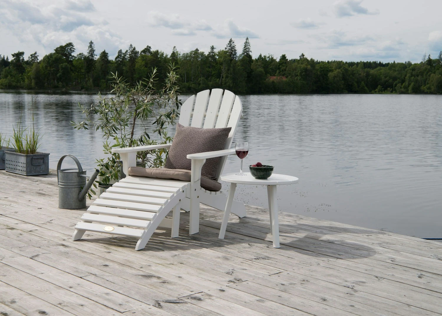 Tennessee Liegestuhl Mit Fußhocker, Weiß 4 Tennessee Liegestuhl Mit Fußhocker, Weiß – Bild 2