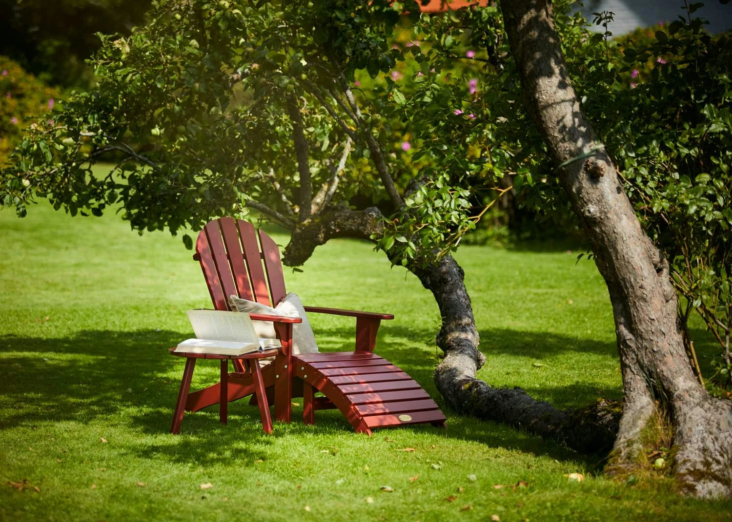 Tennessee Liegestuhl Mit Fußhocker, Oxidrot 4 Tennessee Liegestuhl Mit Fußhocker, Oxidrot – Bild 2