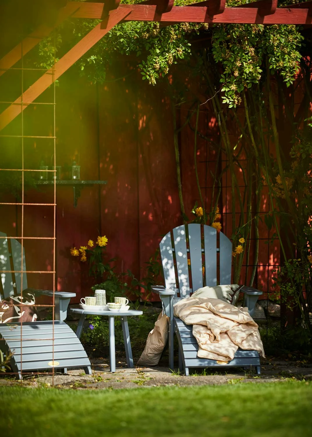 Tennessee Liegestuhl Mit Fußhocker, Stahlgrau 4 Tennessee Liegestuhl Mit Fußhocker, Stahlgrau – Bild 2