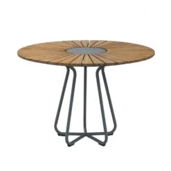 Circle Dining Table 110 Cm, Bamboo/Black