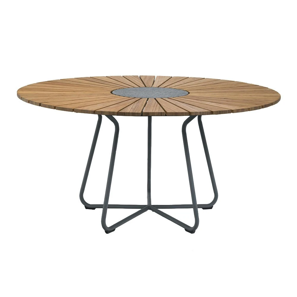 Circle Table 150 Cm, Bamboo / Black 3 Circle Table 150 Cm, Bamboo / Black