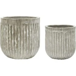 House Doctor Pharao Topf Steingut 2 Teile, Antik Braun