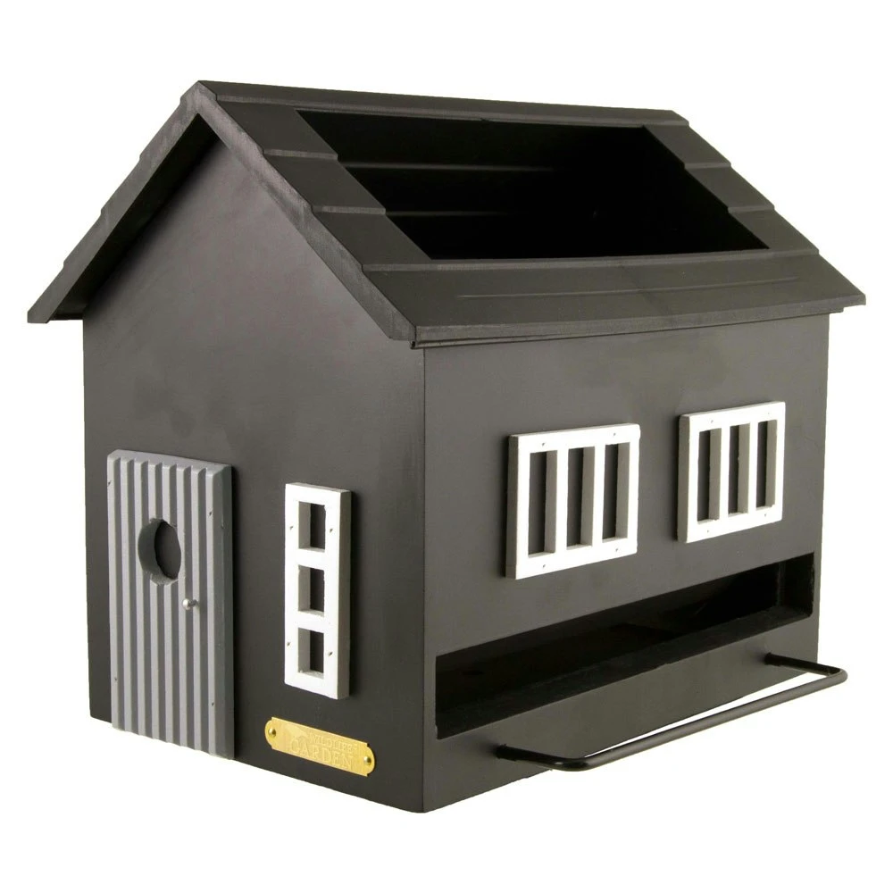 Bird Feeder With Bath, Black House 3 Bird Feeder With Bath, Black House